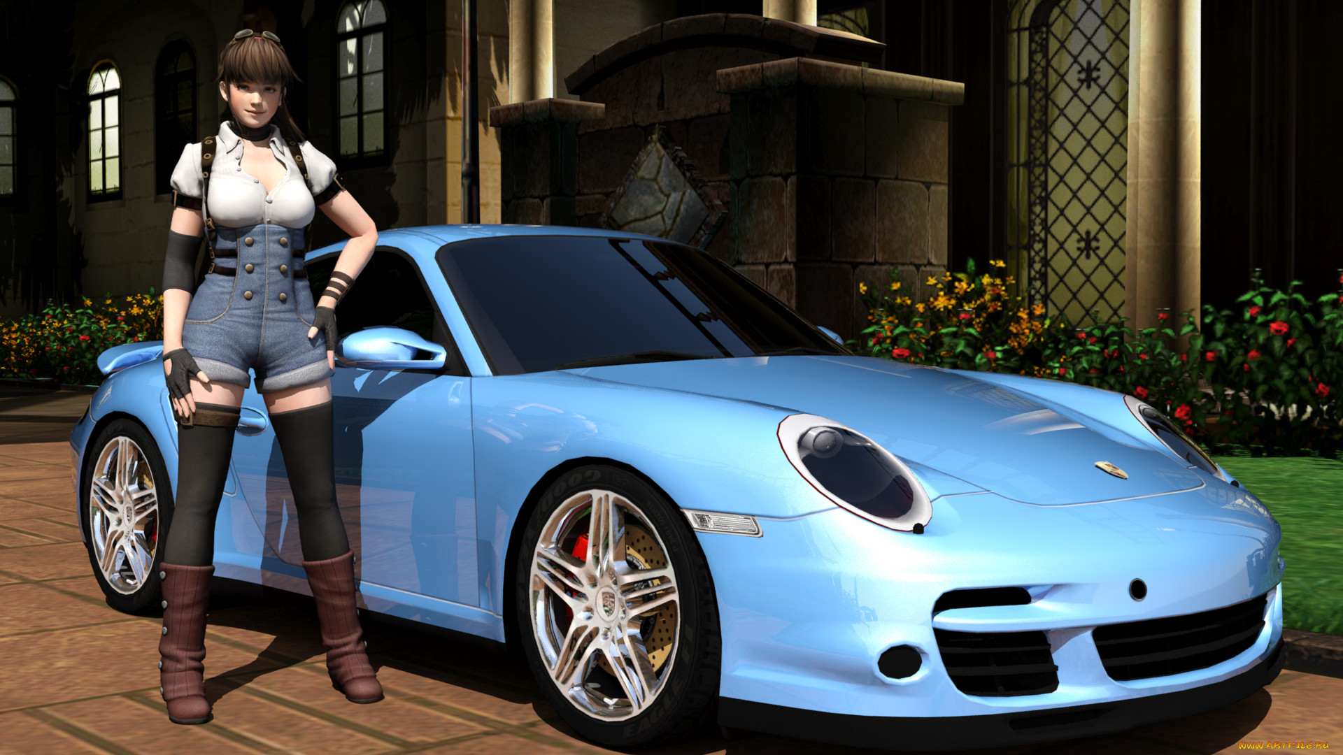 , 3d car&girl, , , , 